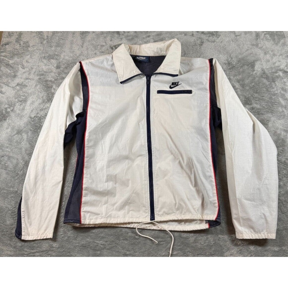 Womens Size L Nike Vintage Windbreaker Jacket White Made in USA
